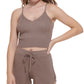 Calvin Klein Jeans Women's Ribbed Knit Sleeveless Top Brown Size Large