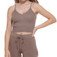 Calvin Klein Jeans Women's Ribbed Knit Sleeveless Top Brown Size Small