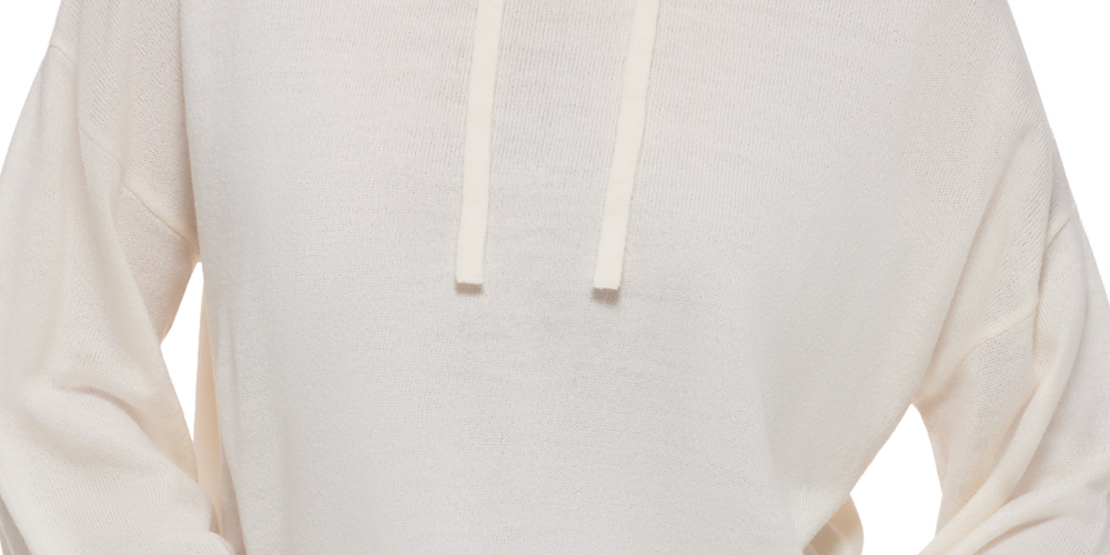Calvin Klein Jeans Women's Hooded Bell Sleeve Top White Size X-Large