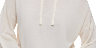 Calvin Klein Jeans Women's Hooded Bell Sleeve Top White Size X-Small