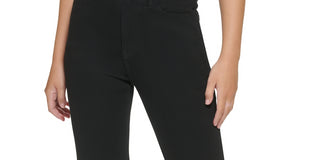 Calvin Klein Jeans Women's High Rise Flared Slit Hem Jeans Black Size 32
