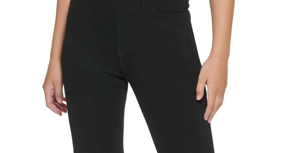 Calvin Klein Women's High Rise Flared Slit Hem Jeans Black Size 29