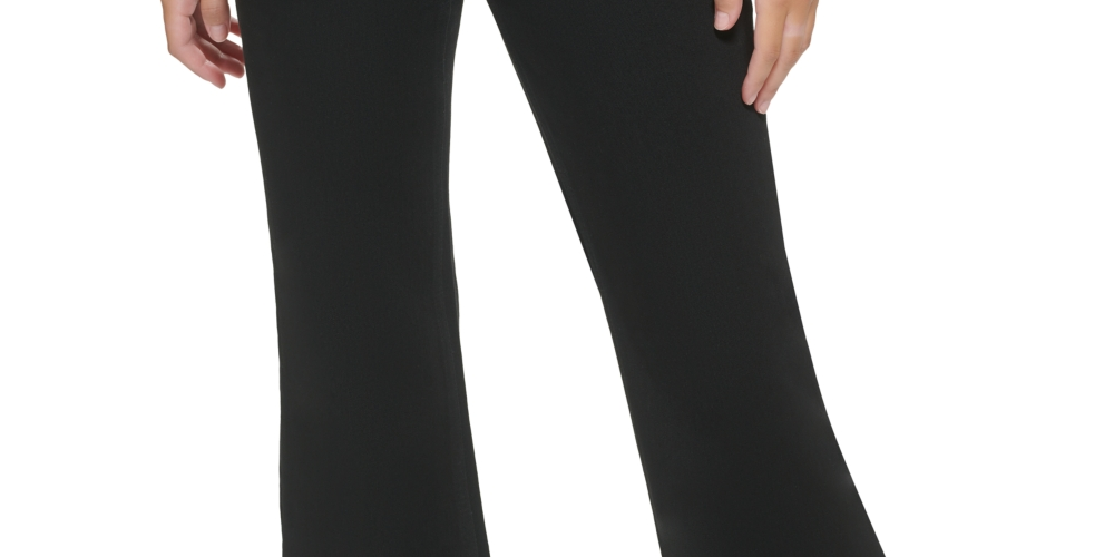 Calvin Klein Women's High Rise Flared Slit Hem Jeans Black Size 29