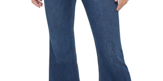 Calvin Klein Women's High Rise Flared Slit Hem Jeans Blue Size 26