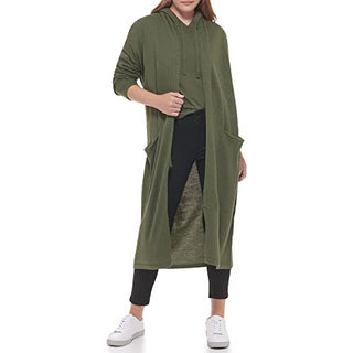 Calvin Klein Women's Hooded Bell Sleeve Top Green Size Medium