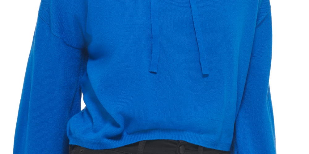 Calvin Klein Women's Hooded Bell Sleeve Top Blue Size Medium