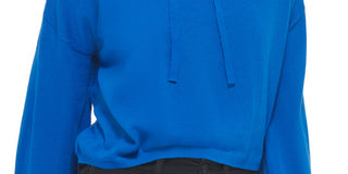 Calvin Klein Women's Hooded Bell Sleeve Top Blue Size Medium