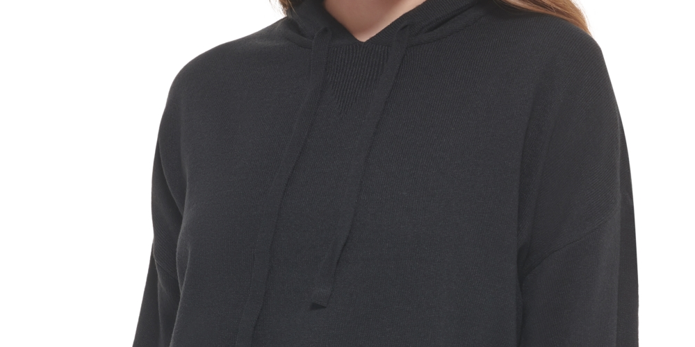 Calvin Klein Jeans Women's Hooded Bell Sleeve Top Black Size X-Large