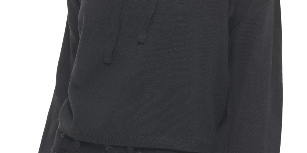 Calvin Klein Jeans Women's Hooded Bell Sleeve Top Black Size X-Large