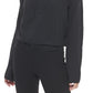 Calvin Klein Women's Hooded Bell Sleeve Top Black Size Medium