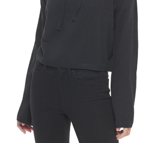 Calvin Klein Women's Hooded Bell Sleeve Top Black Size Medium