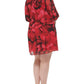 Calvin Klein Women's Pintuck Trimmed Chiffon Dress Red Size 22