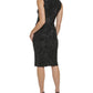 Calvin Klein Women's Sequin Keyhole Sleeveless Sheath Dress Black Size 6 Petite