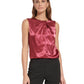 Calvin Klein Women's Sleeveless Pleat Neck Top Red Size Medium