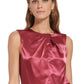 Calvin Klein Women's Sleeveless Pleat Neck Top Red Size Medium