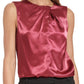 Calvin Klein Women's Sleeveless Pleat Neck Top Red Size Medium