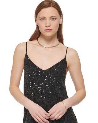 Calvin Klein Women's Sequin Camisole Black Size Large