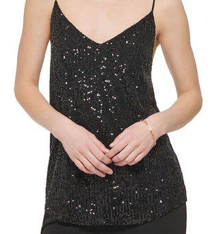 Calvin Klein Women's Sequin Camisole Black Size Large