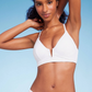 Shade & Shore Women's Ribbed Longline V-Wire Bikini Top White 36B