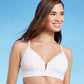 Shade & Shore Women's Ribbed Longline V-Wire Bikini Top White 34DD