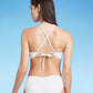 Shade & Shore Women's Ribbed Longline V-Wire Bikini Top White 34DD
