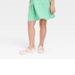 Cat & Jack Girls' Tiered Short Sleeve Knit Dress Green Size L