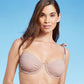 Shade & Shore Women's Shoulder Tie Shirred Underwire Bikini Top Light Brown Size 34D