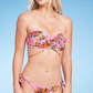 Shade & Shore Women's Strappy Bandeau Bikini Top Multi Floral Print Size Size 34DD