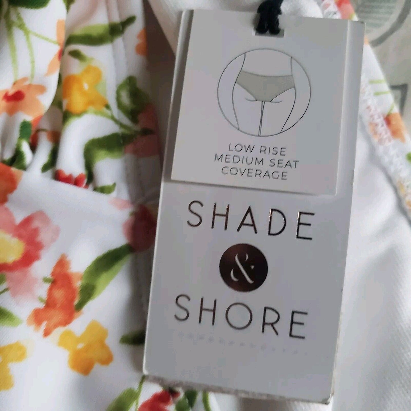 Shade & Shore Women's Shirred Side Hipster Bikini Bottom Multi Floral Print Size XL