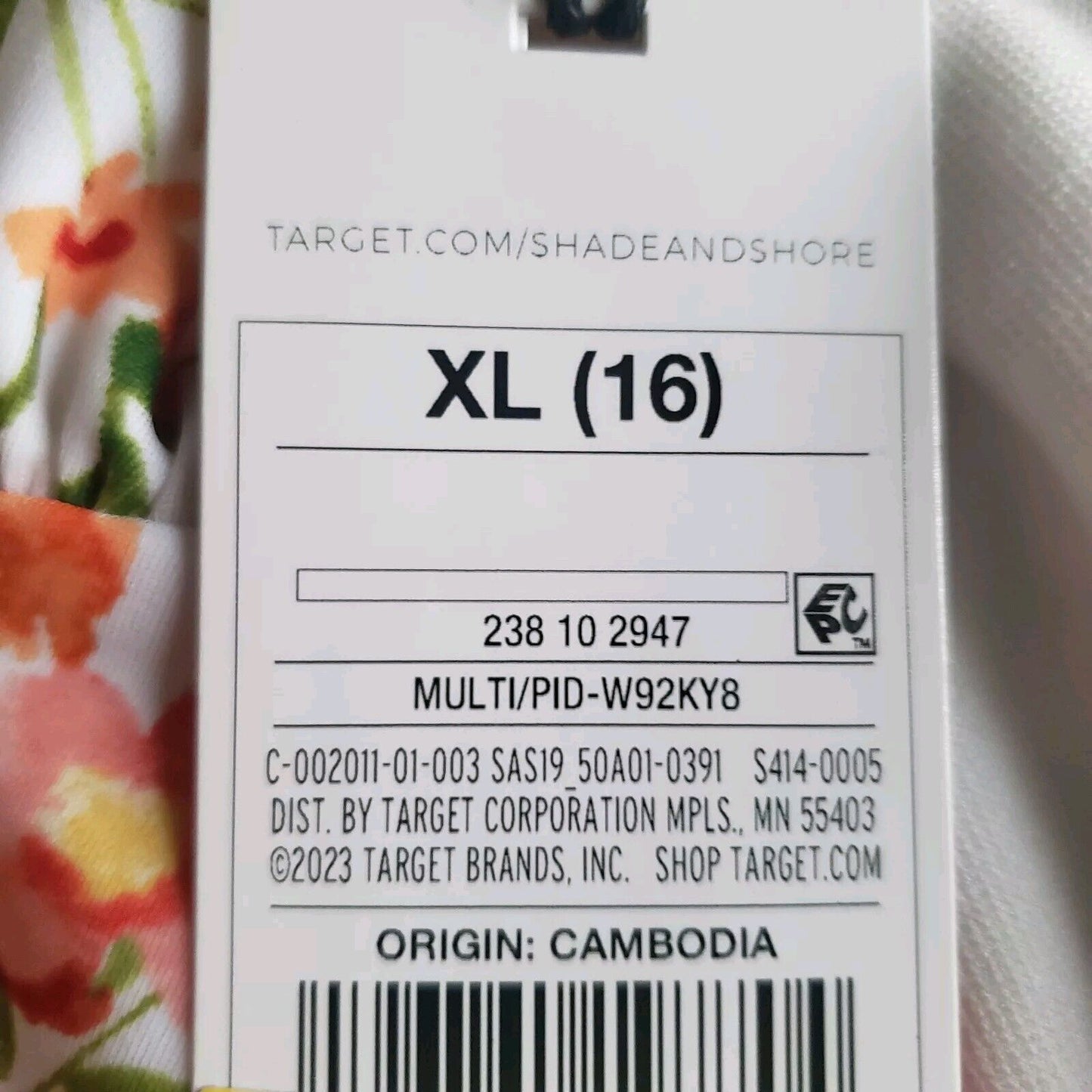 Shade & Shore Women's Shirred Side Hipster Bikini Bottom Multi Floral Print Size XL