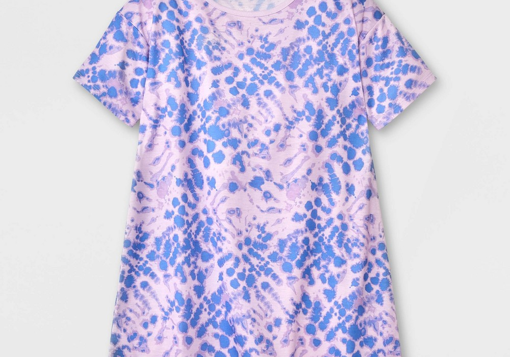 Cat & Jack Girls' NightGown Tie-Dye Purple Size Small