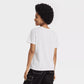 Women's Short Sleeve Graphic T-Shirt White Size L