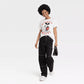 Women's Short Sleeve Graphic T-Shirt White Size L