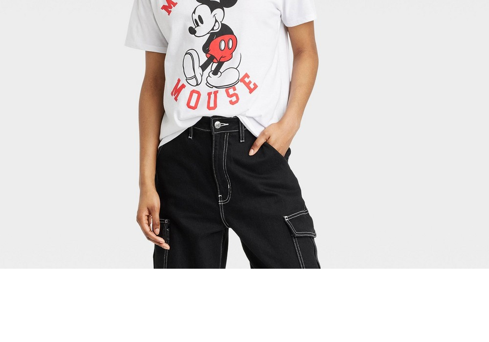 Women's Short Sleeve Graphic T-Shirt White Size L