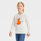 Cat & Jack Girls' Halloween Long Sleeve Graphic T-Shirt Cream Size S
