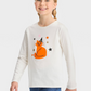 Cat & Jack Girls' Halloween Long Sleeve Graphic T-Shirt Cream Size S