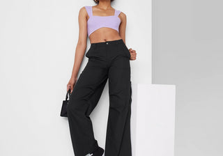 Wild Fable Women's Mid-Rise Parachute Pants Black Size XXS