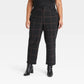 Ava & Viv Women's High-Rise Ankle Tapered Pants Black Plaid Size 22