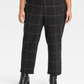 Ava & Viv Women's High-Rise Ankle Tapered Pants Black Plaid Size 22