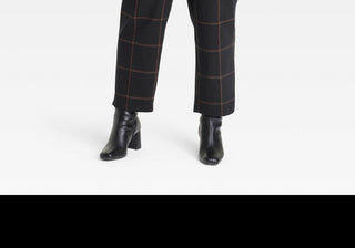Ava & Viv Women's High-Rise Ankle Tapered Pants Black Plaid Size 22
