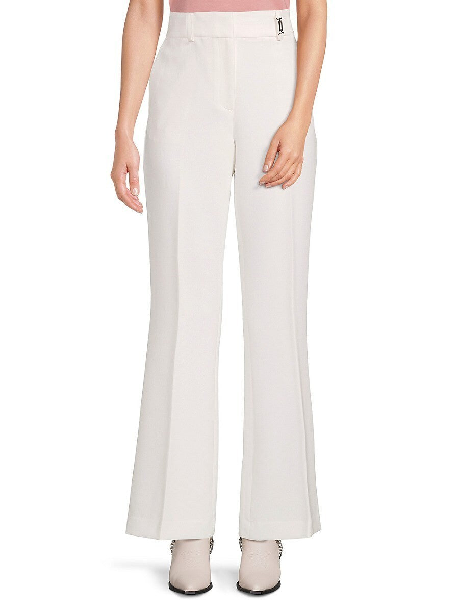 Karl Lagerfeld Paris Womens Solid Pleated Pants Soft White Size 4