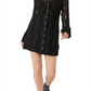 Free People Women's Shayla Long Sleeve Lace Mini Shirtdress Black Size Medium