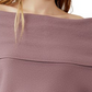 Free People Women's Hazy Heart Off the Shoulder Thermal Top Pink Size Small