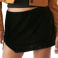 Free People Women's Annalise Side Vent Velvet Miniskirt Black Size 0