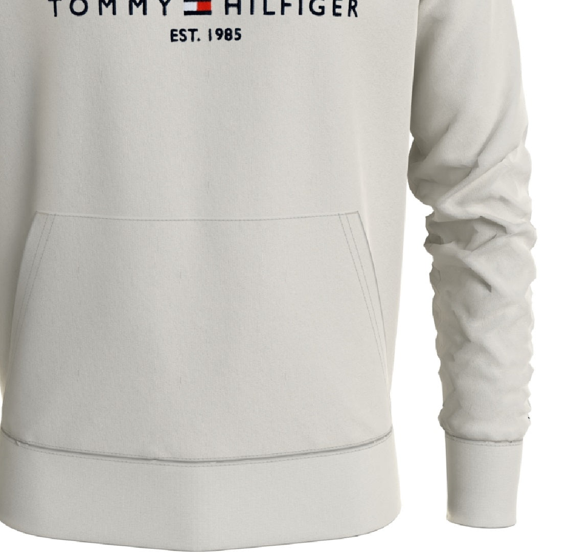 Tommy Hilfiger Men's Logo Mock Neck Sweatshirt White Size Large