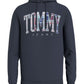 Tommy Hilfiger Men's Regular Fit Tartan Logo Hooded Sweatshirt Blue Size X-Small