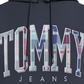 Tommy Hilfiger Men's Regular Fit Tartan Logo Hooded Sweatshirt Blue Size X-Small
