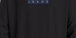 Tommy Hilfiger Men's Relaxed Fit Tartan Logo Crewneck Sweatshirt Black Size Medium