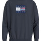 Tommy Hilfiger Men's Relaxed Fit Tartan Logo Crewneck Sweatshirt Blue Size Small