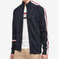 Tommy Hilfiger Men's Global Stripe Intarsia Full Zip Sweater Blue Size Medium